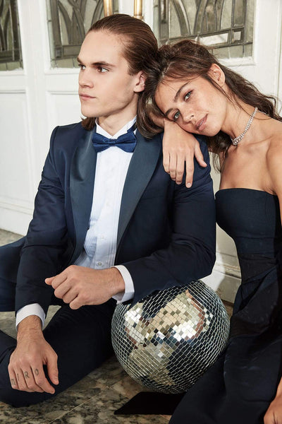  Navy Blue Men Slim Fit Smart Groom Jacket TMNSS19PP0003 