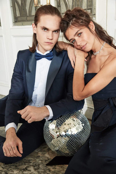  Navy Blue Men Slim Fit Smart Groom Jacket TMNSS19PP0003 