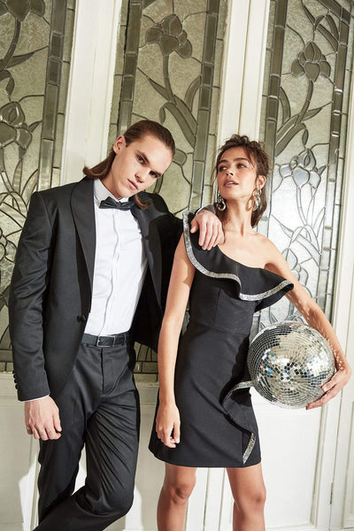  Black Mens Slim Fit Smart Groom Jacket TMNSS19PP0003 