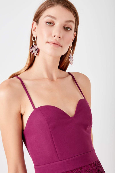  Plum Lace Skirt Dress TPRSS19WU0043 