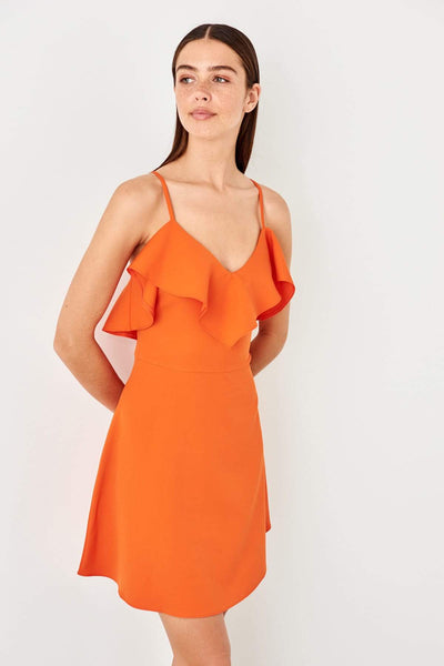  Orange Low Back Dress TWOSS19EL0243 