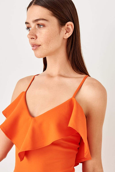  Orange Low Back Dress TWOSS19EL0243 