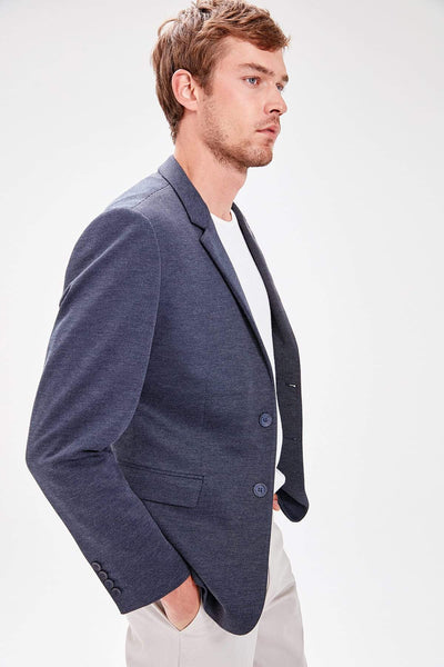  Navy Blue Men's Double Button Pin Slim Fit Jacket New TMNAW20CE0019 