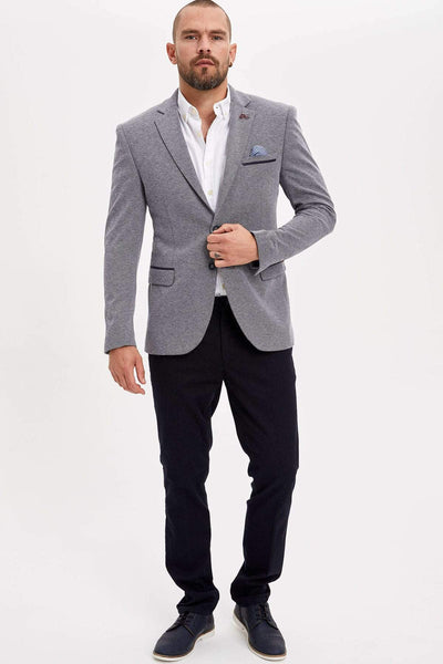  Men's Navy Blue Slim Fit Blazer Jacket L5835AZ.19HS.NV2 