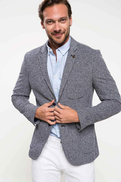  Men's Slim Fit Blazer Jacket I7707AZ.18SM.NV64 