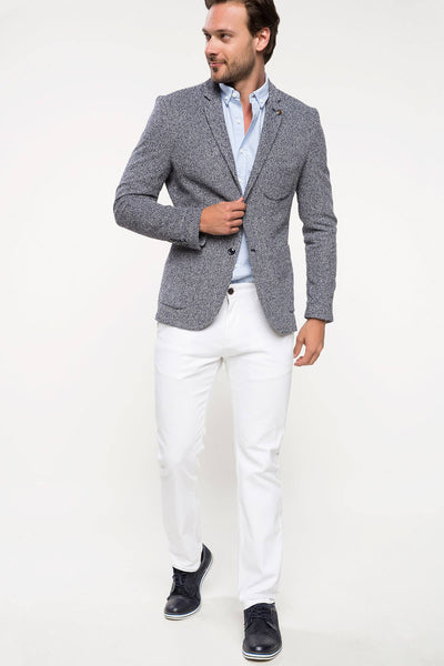  Men's Slim Fit Blazer Jacket I7707AZ.18SM.NV64 