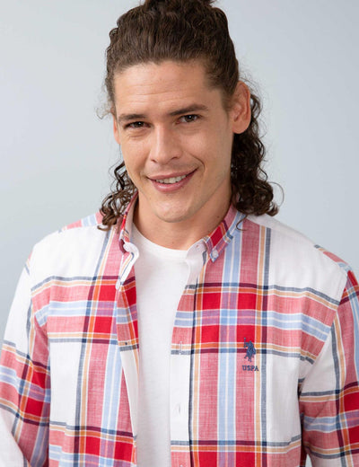 17613 Red US POLO ASSN Check Shirt