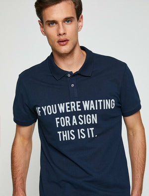  Polo Neck T-Shirt Navy 