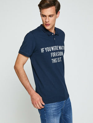  Polo Neck T-Shirt Navy 
