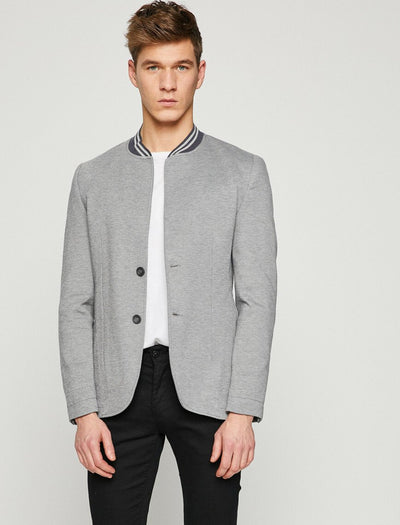  Button Detailed Jacket Grey 