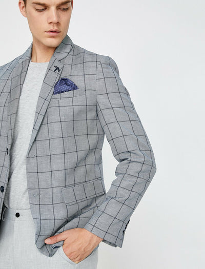  Check Blazers Jacket Grey Check 