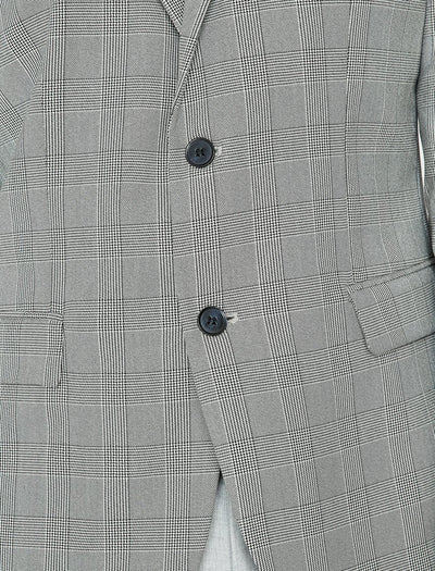 17541 Grey Check Pocket Detailed Blazer Jacket