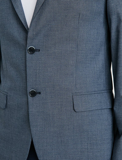 17538 Blue Pocket Detailed Blazer