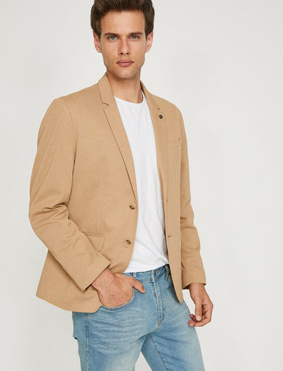 Button Detailed Jacket Beige 