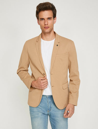  Button Detailed Jacket Beige 