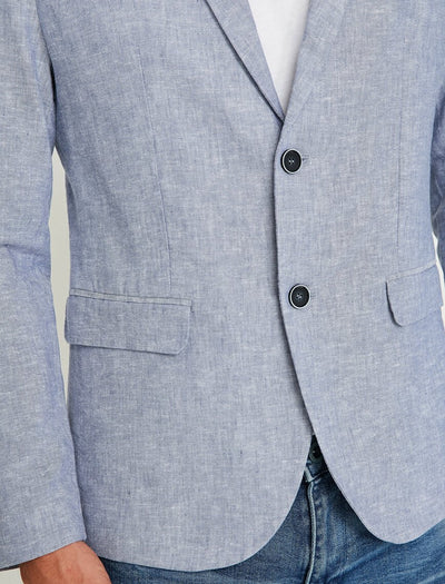 17540 Light Blue Classic Collar Blazer Jacket