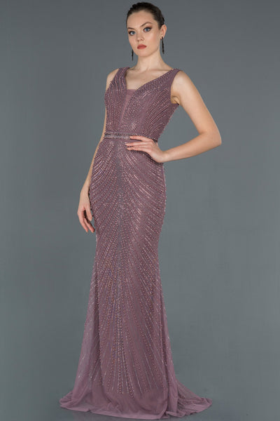 16982 lavender rose stone embroidered dress