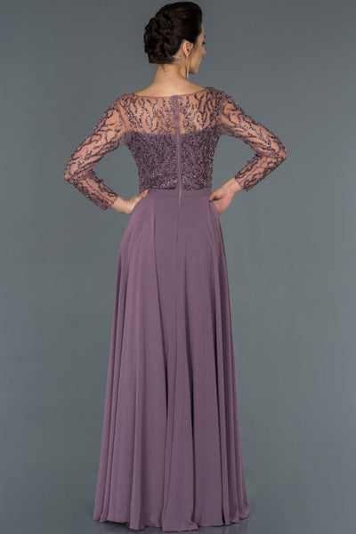  Lilac Long Leg Decollete Transparent Engagement Dress ABU1020 