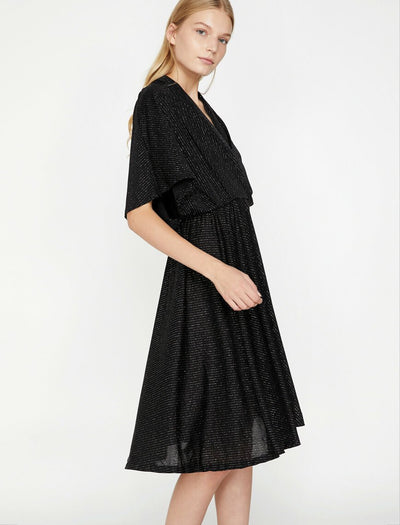 15149 black batwing shimmer dress