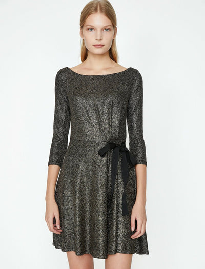 15174 black gold dress