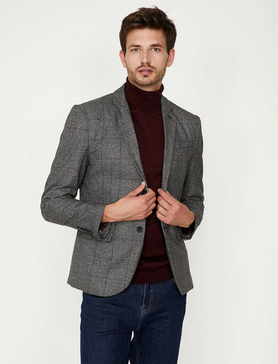  Check Blazer Jacket Grey Check 