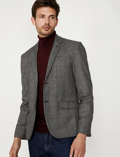 Check Blazer Jacket Grey Check 