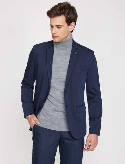 17536 Navy Button Detailed Jacket