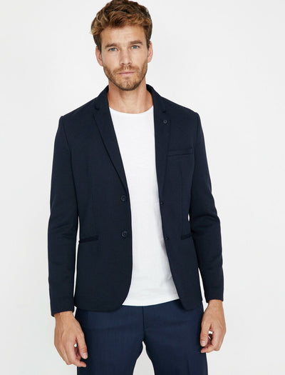 17531 Navy Button Detailed Jacket