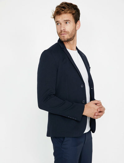 17531 Navy Button Detailed Jacket