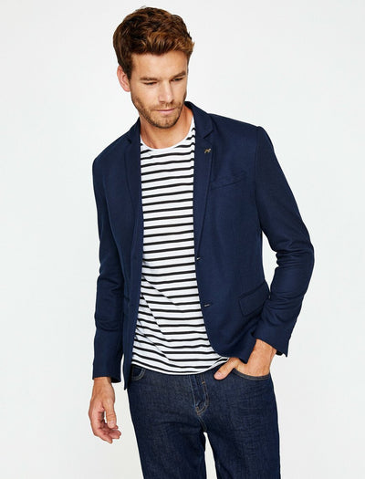 17529 Navy Linen Blazer
