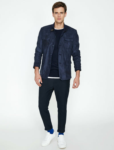  Pocket Detailed Jacket Navy 