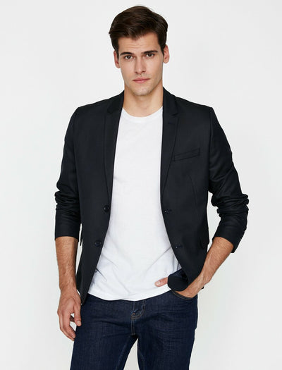  Pocket Detailed Blazer Navy 