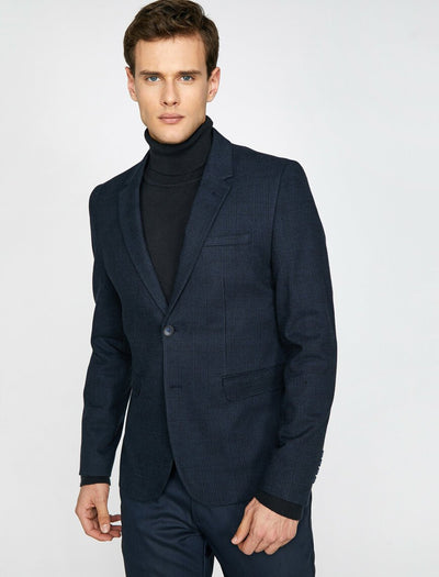 17537 Navy Check Blazer