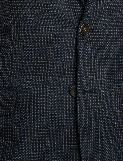 17535 Grey Button Detailed Check Blazer