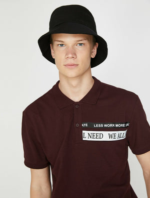  Polo Neck T-Shirt Bordeaux Plaid 