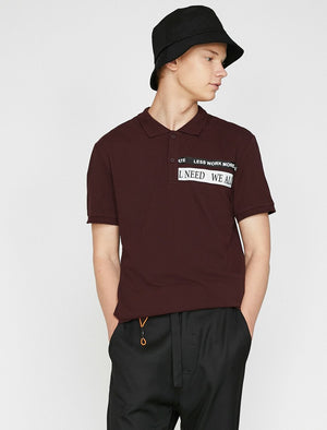  Polo Neck T-Shirt Bordeaux Plaid 