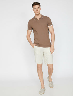 Polo Neck T-Shirt Brown 