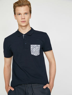  Polo Neck T-Shirt Navy 