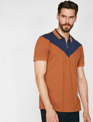  Polo Neck T-Shirt Brick Red 