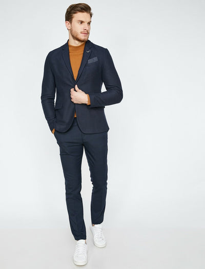  Button Detailed Jacket Navy 