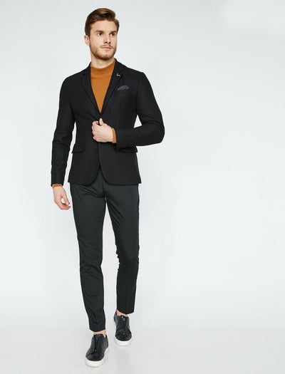  Button Detailed Jacket Black 