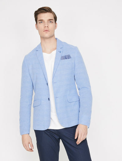  Button Detailed Blazer Blue 