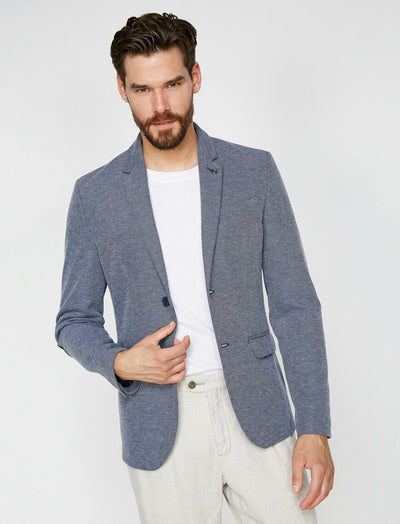  Classic Neck Jacket Navy 