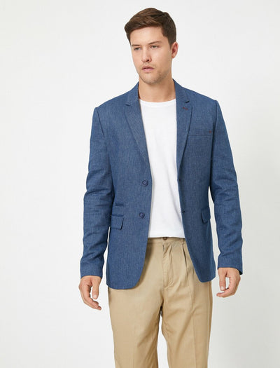 17519 Petrol Button Detailed Blazer