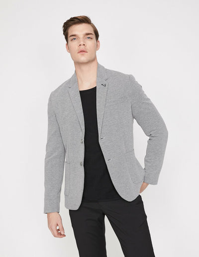 17516 Grey Pocket Detailed Blazer