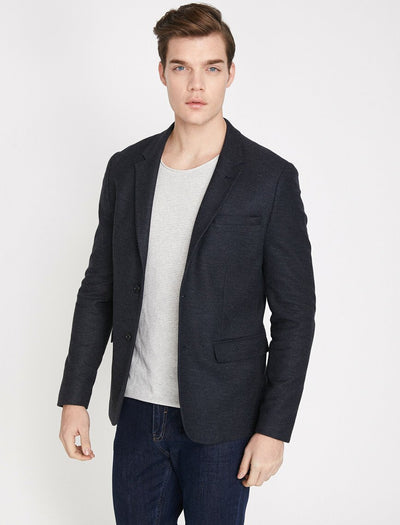  Button Detailed Jacket Navy 