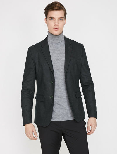  Pocket Detailed Blazer Khaki 