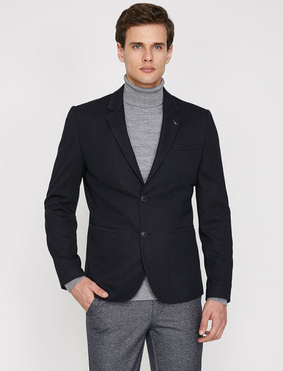 17505 Black Pocket Detailed Blazer