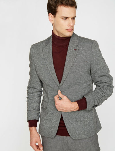  Pocket Detailed Blazer Grey 