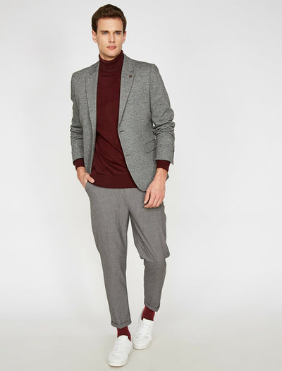  Pocket Detailed Blazer Grey 